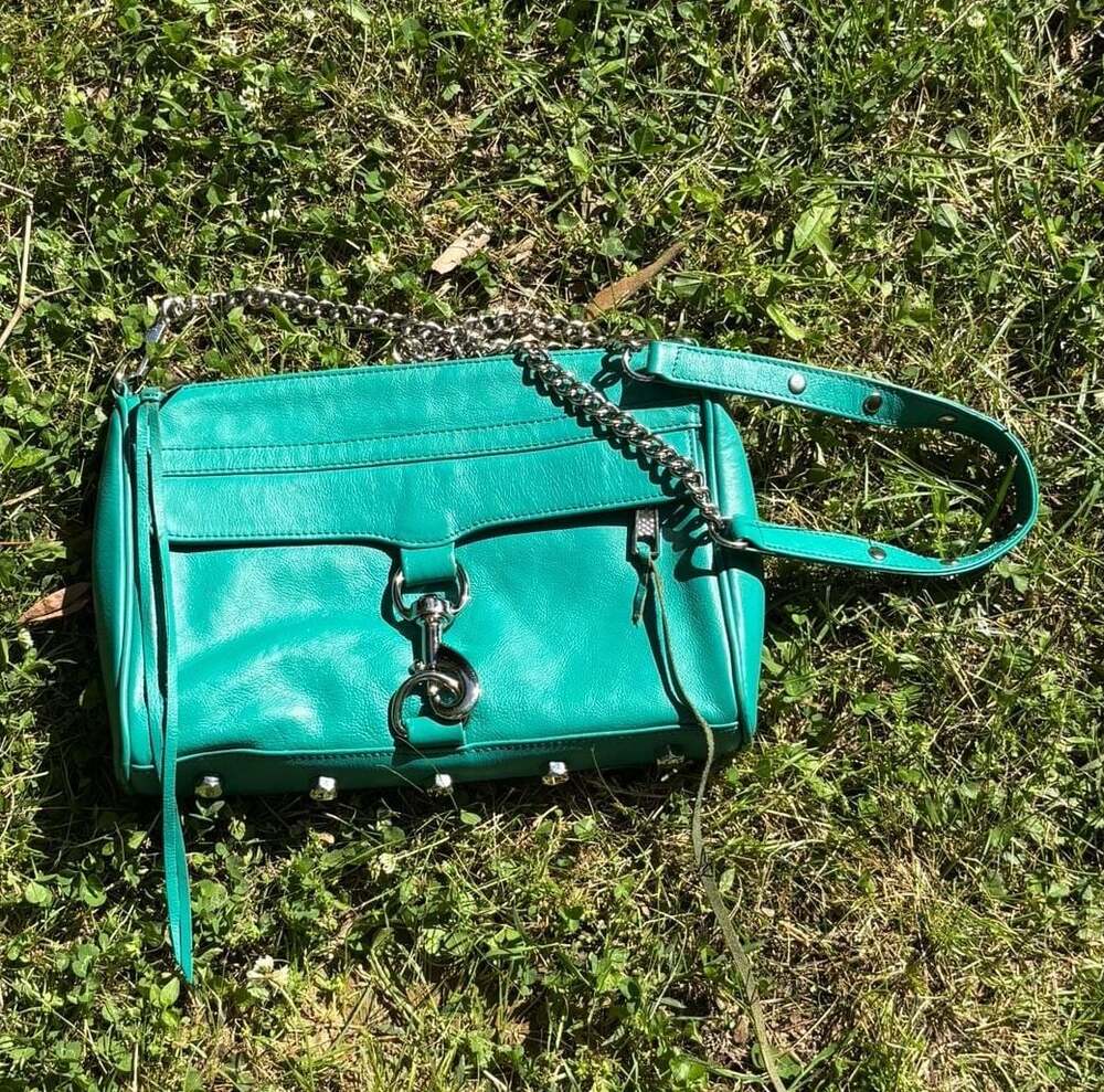 Rebecca Minkoff Mini Crossbody Bag in Teal Leather